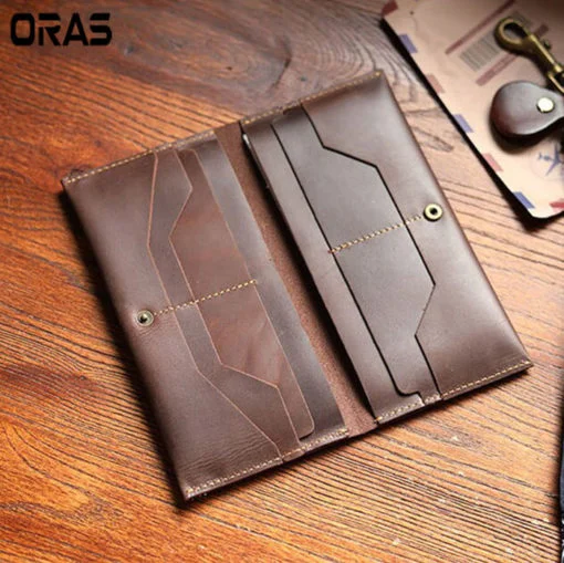 RA31C ORAS Genuine Leather Long Card Wallet - Image 4
