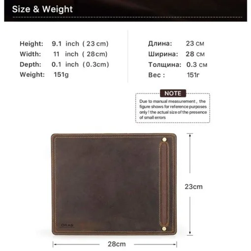 RA72C ORAS Genuine Leather Mouse Pad - Image 3