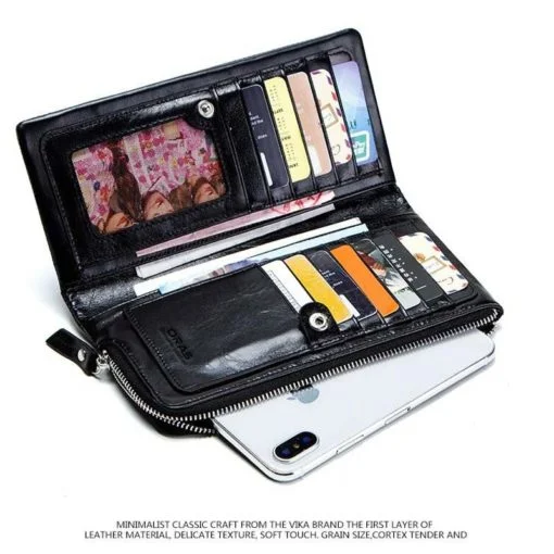 RA76K ORAS Genuine Leather Zipper Wallet - Image 5