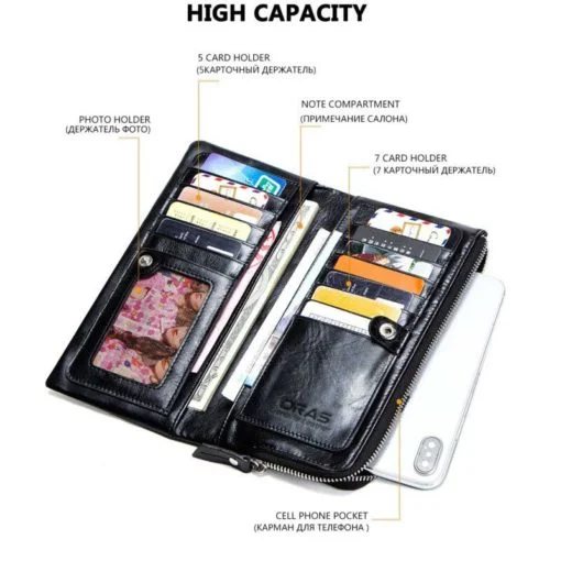 RA76K ORAS Genuine Leather Zipper Wallet - Image 4