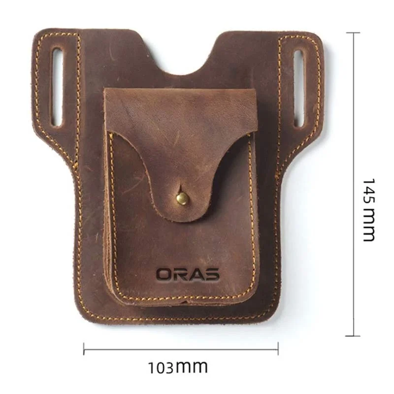 RA81C ORAS Genuine Leather Mobile Case Belt Waist Bag - Image 2