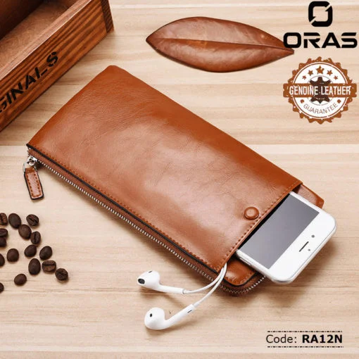 RA12N ORAS Premium Genuine Leather Mobile Phone Wallet