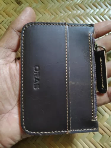 RA56C ORAS Genuine Leather Zipper Card Holder photo review