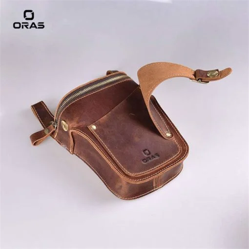 F122 ORAS Genuine Leather Waist Bag - Image 3