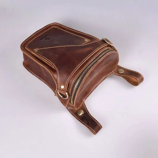 F122 ORAS Genuine Leather Waist Bag - Image 2