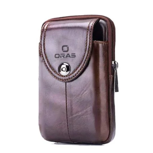 F117 ORAS Genuine Leather Mobile Belt Phone Bag - Image 6