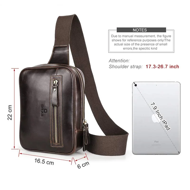 F121 ORAS Genuine Leather Multifunctional Chest Bag - Image 7