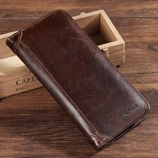 RA83C ORAS Genuine Leather Long Wallet for Men