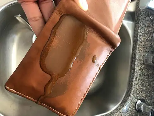 how to dry a leather wallet
