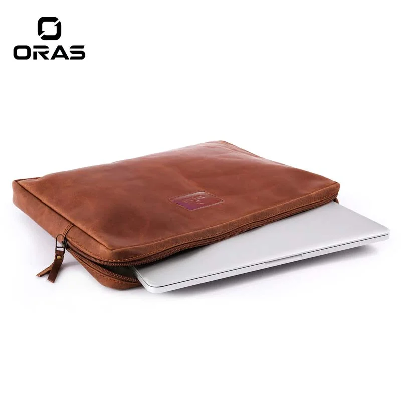 F127 ORAS Genuine Leather laptop Document Pouch Bag