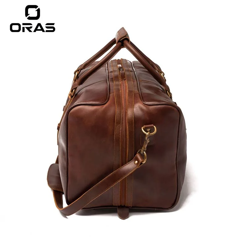 F128 ORAS Full Grain Genuine Leather Duffel Bag - Image 3