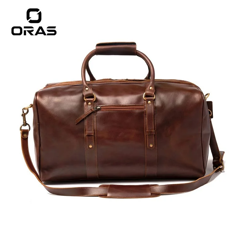 F128 ORAS Full Grain Genuine Leather Duffel Bag - Image 2