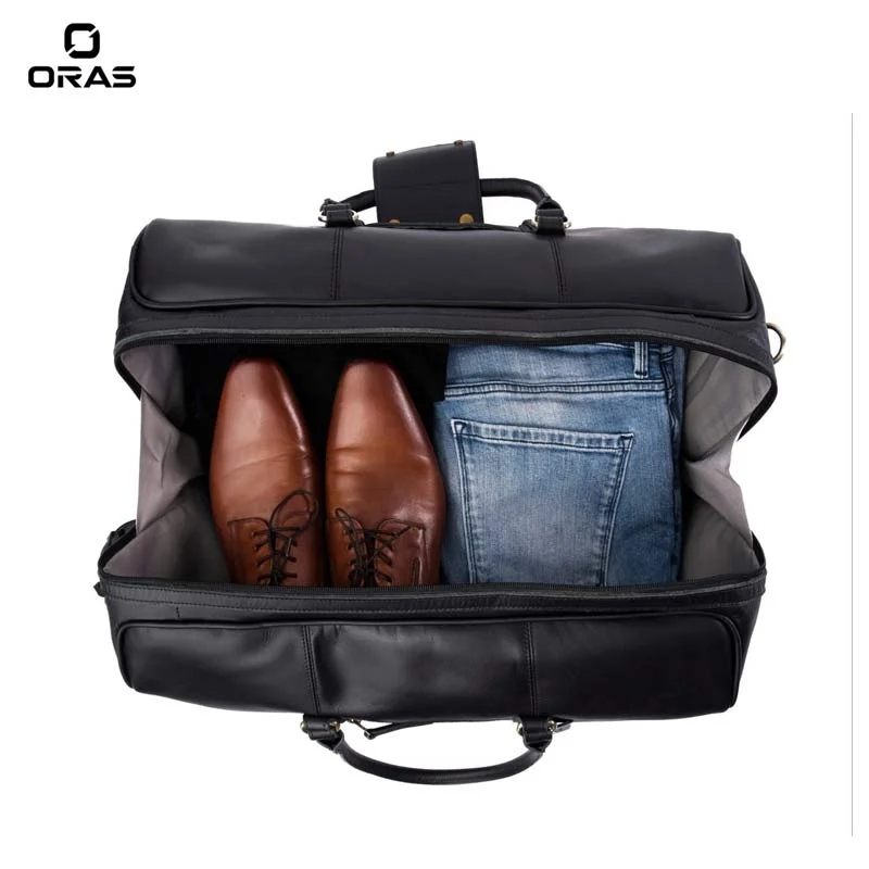 F129 ORAS Full Grain Genuine Leather Duffel Bag - Image 2