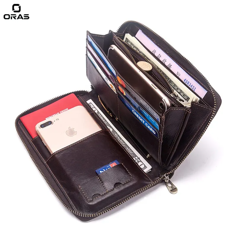 ORAS Large Capacity Genuine Leather Wallet for Men - ORAS Leather