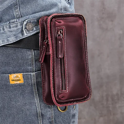 F163 Premium Genuine Leather Multifunctional Sling Bag for Men & Women - Image 3