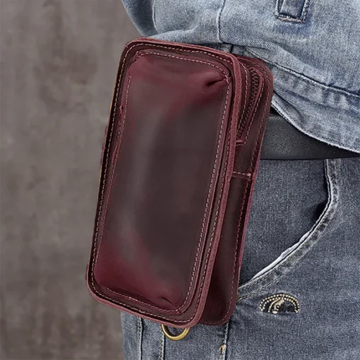 F163 Premium Genuine Leather Multifunctional Sling Bag for Men & Women - Image 6