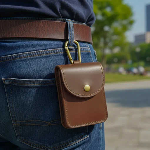 R1096 Stylish Genuine Leather Belt Pouch – Cigarette, Cash & Card Holder - Image 6